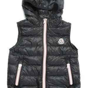 MONCLER Black Children Unisex Hooded Puffer Vest